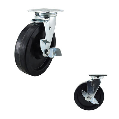 OEM Lockable Side Braked 200mm Heavy Duty Swivel Plate Casters