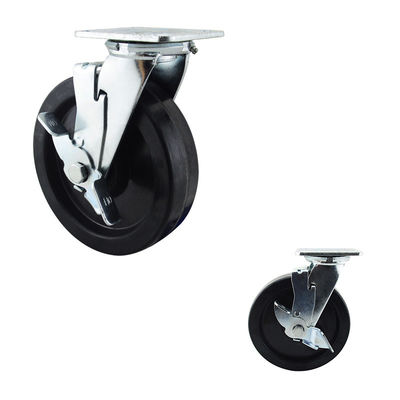 OEM Lockable Side Braked 200mm Heavy Duty Swivel Plate Casters
