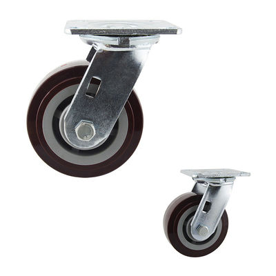 OEM Dark Red Polyurethane Wheel 230kg 5 Inch Swivel Casters