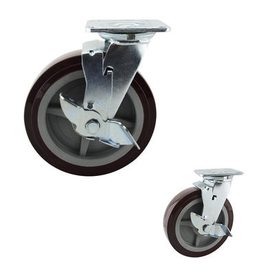 Polyurethane 660LBS 8 Inch Side Brake Heavy Duty Casters