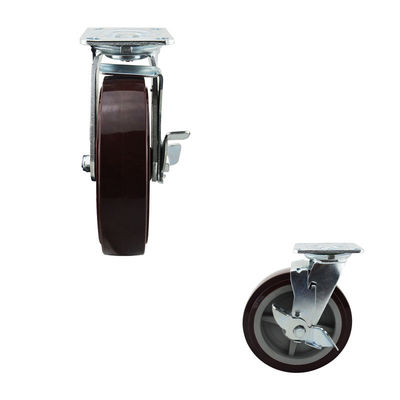 Polyurethane 660LBS 8 Inch Side Brake Heavy Duty Casters