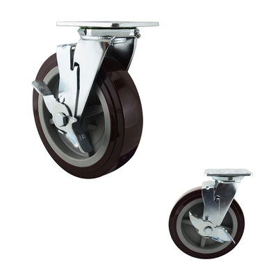 Polyurethane 660LBS 8 Inch Side Brake Heavy Duty Casters