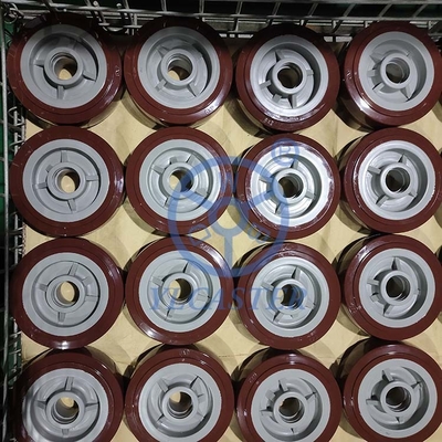 OEM Dark Red Polyurethane Wheel 230kg 5 Inch Swivel Casters