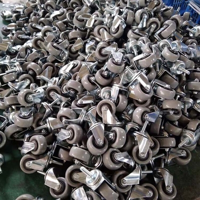 360 Dgree Rotating PVC Swivel Locking Castors 2" Bolt Hole Wheels With Double Ball Bearing
