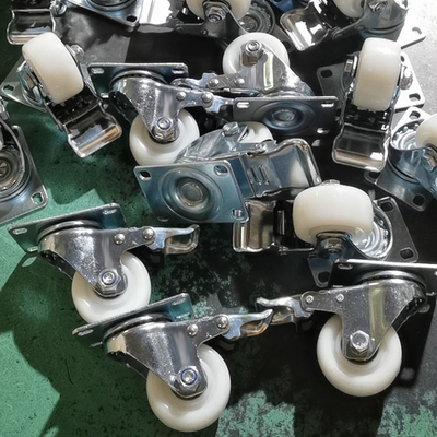 360 Dgree Rotating PVC Swivel Locking Castors 2" Bolt Hole Wheels With Double Ball Bearing