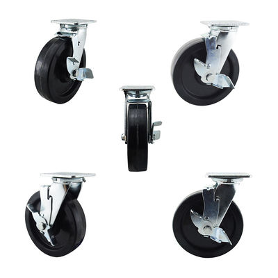 OEM Lockable Side Braked 200mm Heavy Duty Swivel Plate Casters