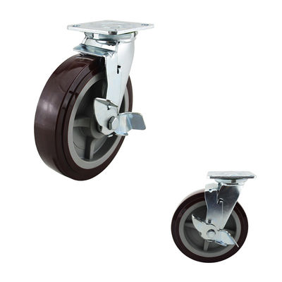 Polyurethane 660LBS 8 Inch Side Brake Heavy Duty Casters