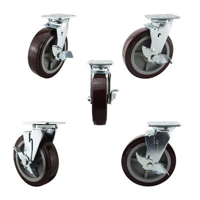 Polyurethane 660LBS 8 Inch Side Brake Heavy Duty Casters