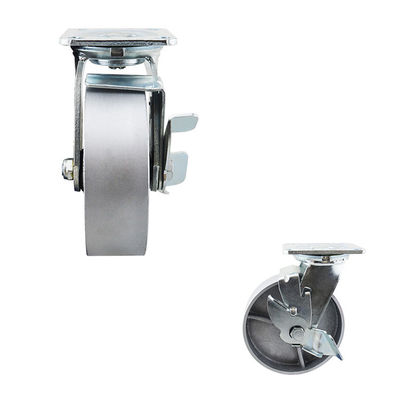 Top Plate Steel Wheel 280kg Capacity Side Lock 150mm Castor Wheels