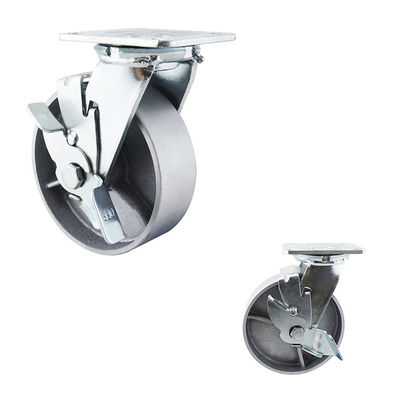 Top Plate Steel Wheel 280kg Capacity Side Lock 150mm Castor Wheels
