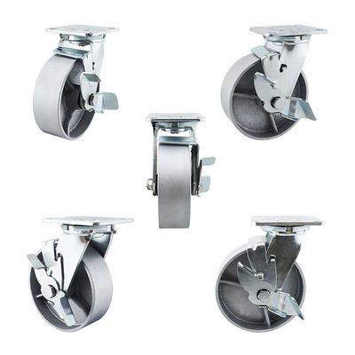 Top Plate Steel Wheel 280kg Capacity Side Lock 150mm Castor Wheels